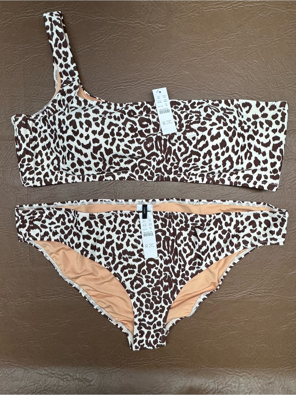 J. Crew One Shoulder Bikini Top & Hipster Full-Coverage Bottom Swimsuit Set